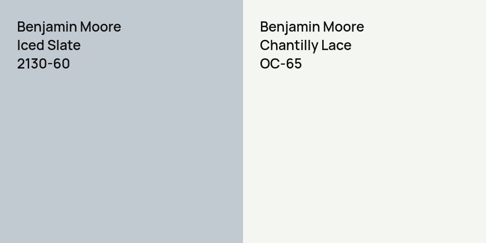 Benjamin Moore Iced Slate vs. Benjamin Moore Chantilly Lace