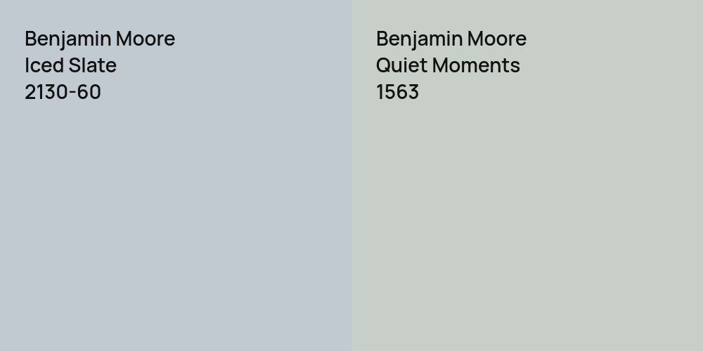 Benjamin Moore Iced Slate vs. Benjamin Moore Quiet Moments