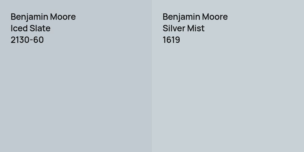 Benjamin Moore Iced Slate vs. Benjamin Moore Silver Mist