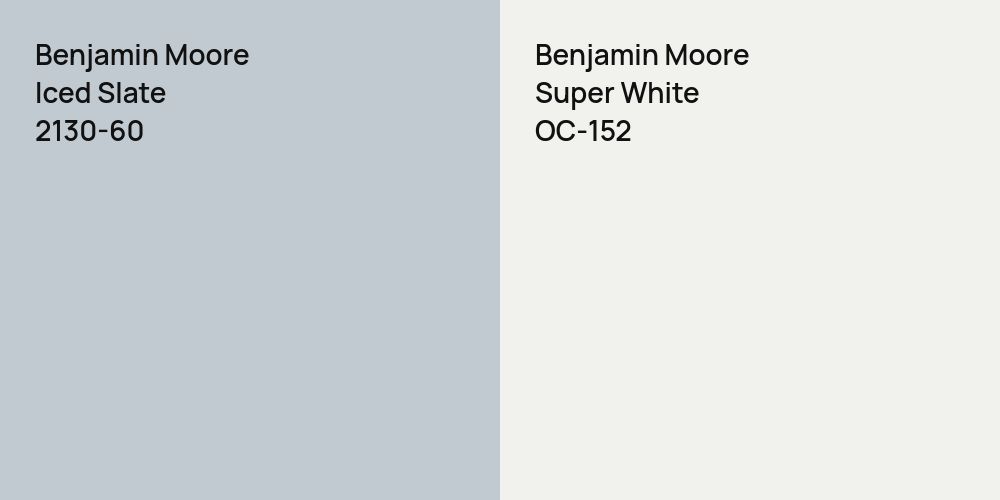 Benjamin Moore Iced Slate vs. Benjamin Moore Super White