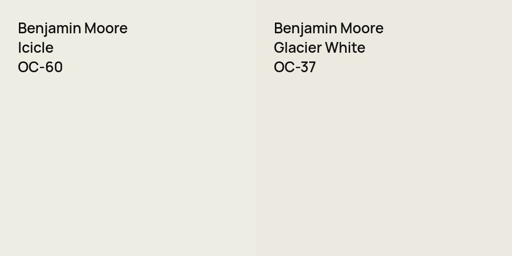 Benjamin Moore Icicle vs. Benjamin Moore Glacier White