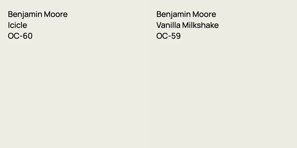 Benjamin Moore Icicle vs. Benjamin Moore Vanilla Milkshake