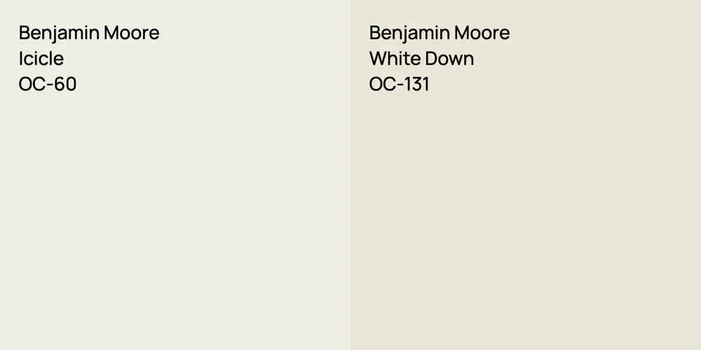 Benjamin Moore Icicle vs. Benjamin Moore White Down