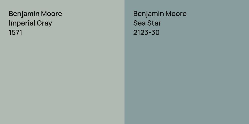 Benjamin Moore Imperial Gray vs. Benjamin Moore Sea Star