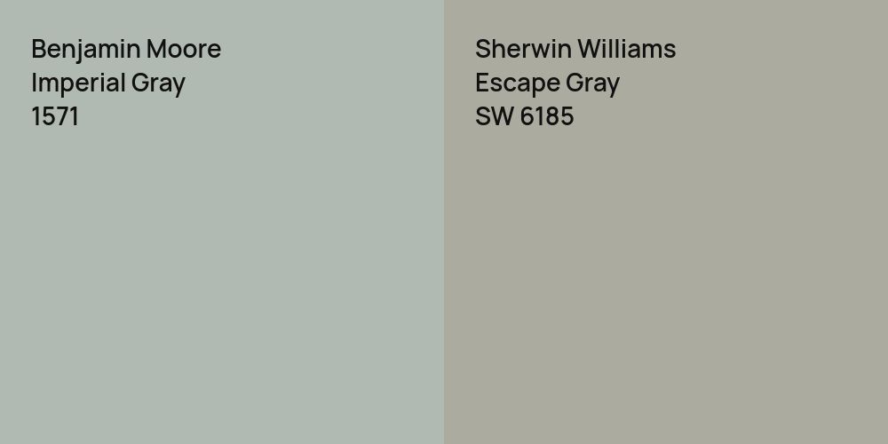 Benjamin Moore Imperial Gray vs. Sherwin Williams Escape Gray