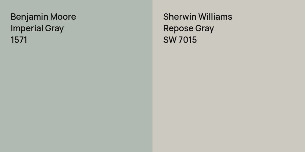 Benjamin Moore Imperial Gray vs. Sherwin Williams Repose Gray