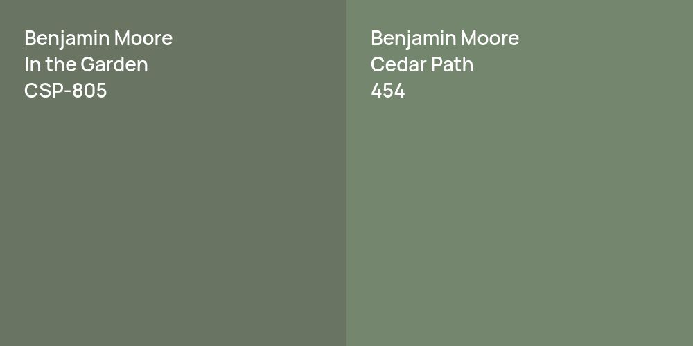 Benjamin Moore In the Garden vs. Benjamin Moore Cedar Path