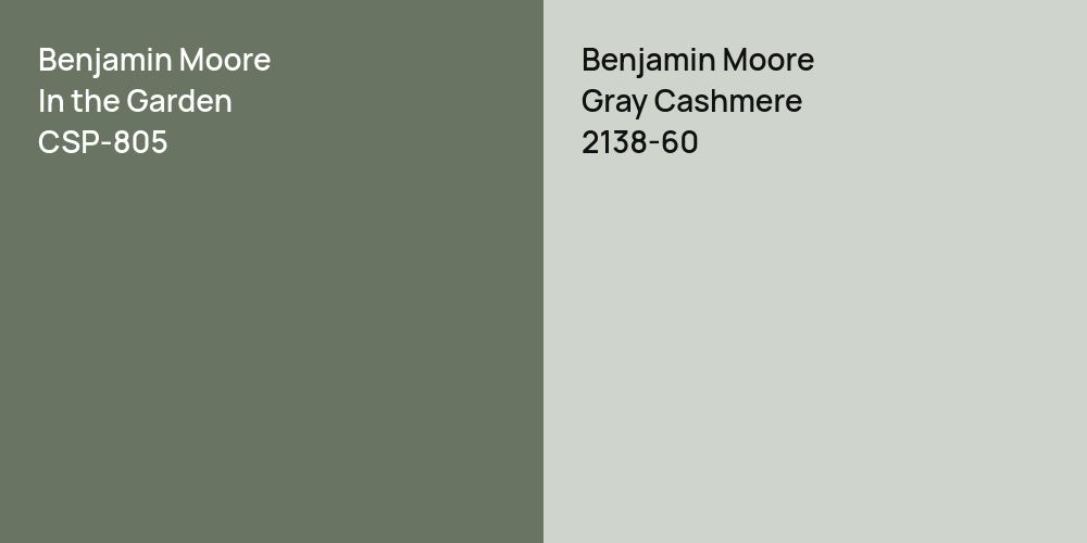 Benjamin Moore In the Garden vs. Benjamin Moore Gray Cashmere