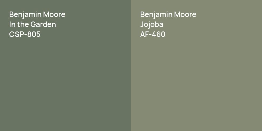 Benjamin Moore In the Garden vs. Benjamin Moore Jojoba