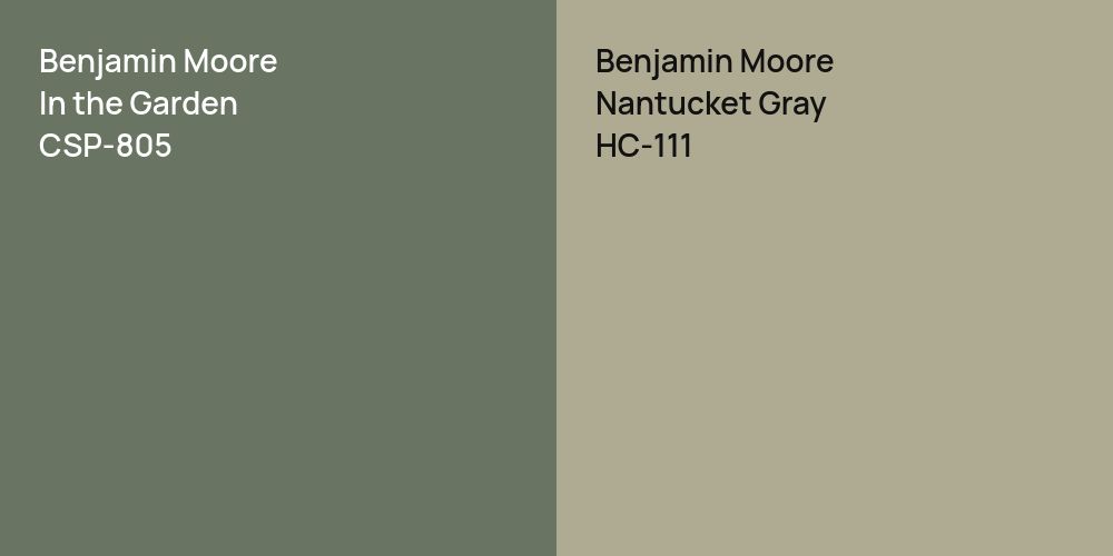 Benjamin Moore In the Garden vs. Benjamin Moore Nantucket Gray