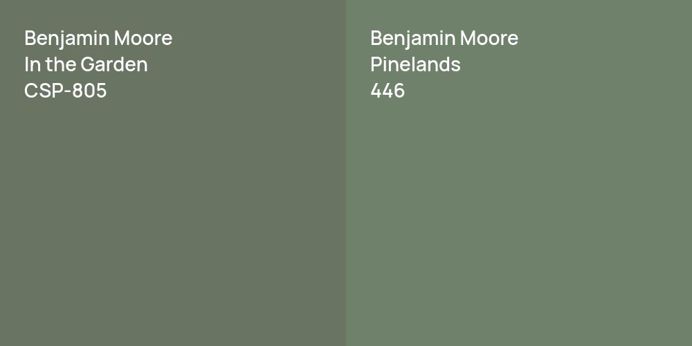 Benjamin Moore In the Garden vs. Benjamin Moore Pinelands