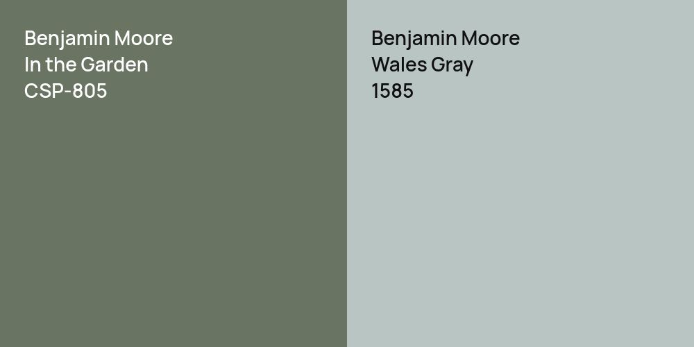 Benjamin Moore In the Garden vs. Benjamin Moore Wales Gray