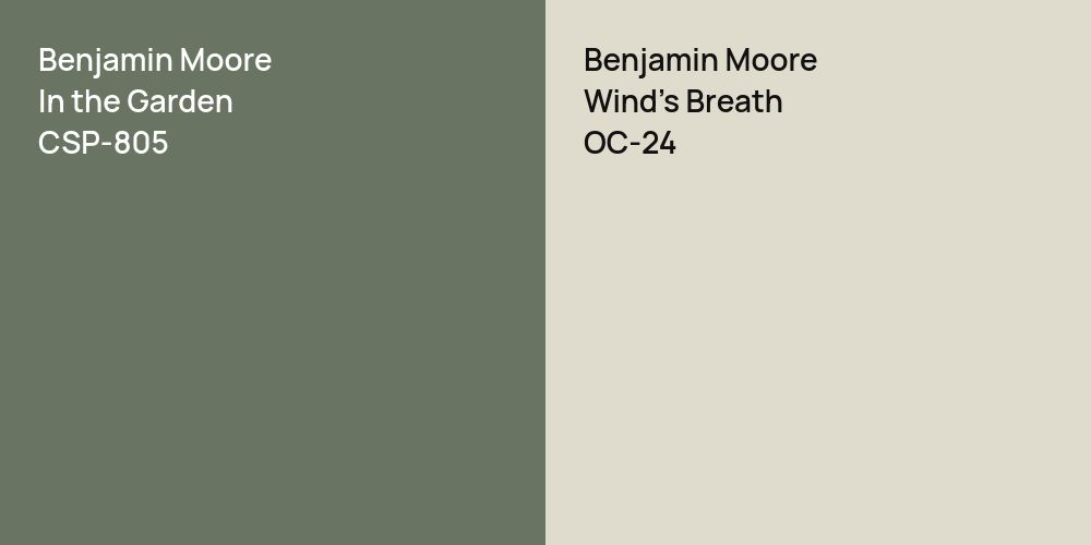 Benjamin Moore In the Garden vs. Benjamin Moore Wind's Breath