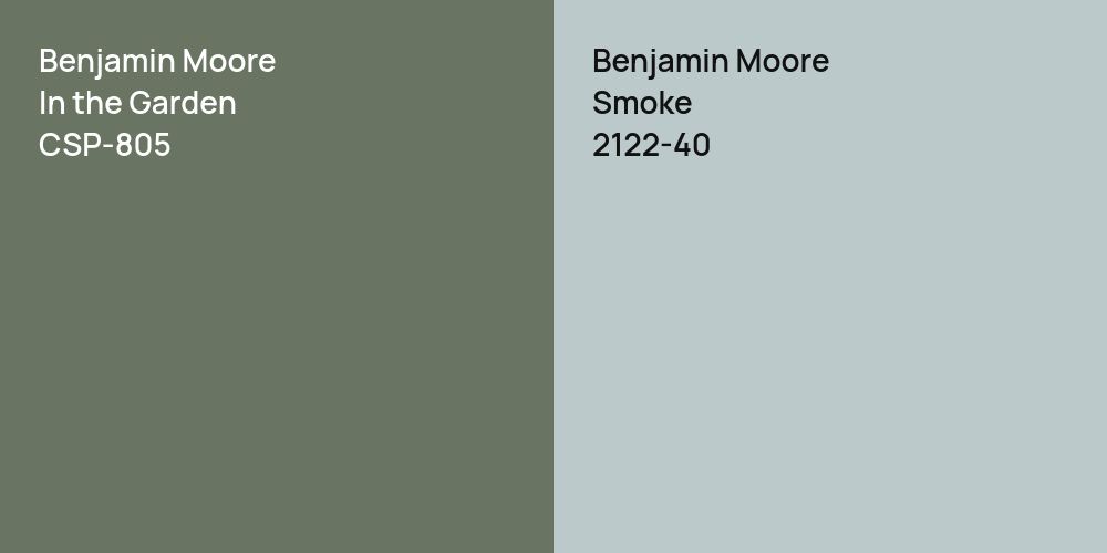 Benjamin Moore In the Garden vs. Benjamin Moore Smoke