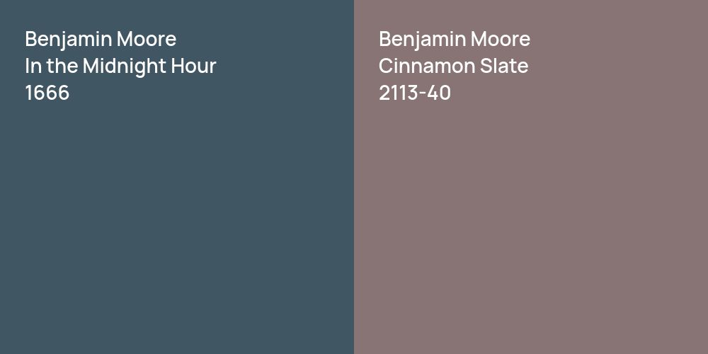 Benjamin Moore In the Midnight Hour vs. Benjamin Moore Cinnamon Slate