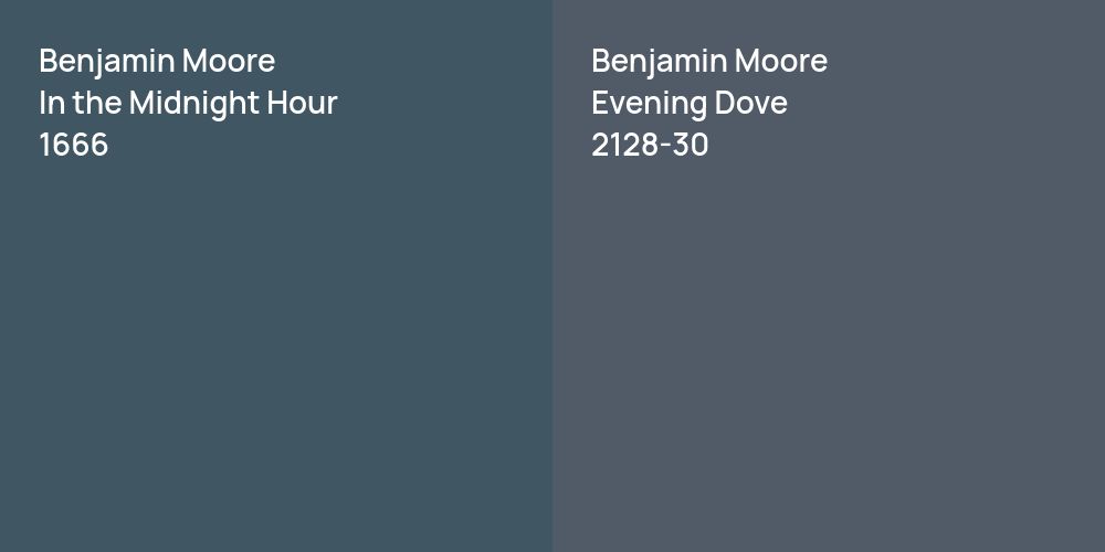 Benjamin Moore In the Midnight Hour vs. Benjamin Moore Evening Dove