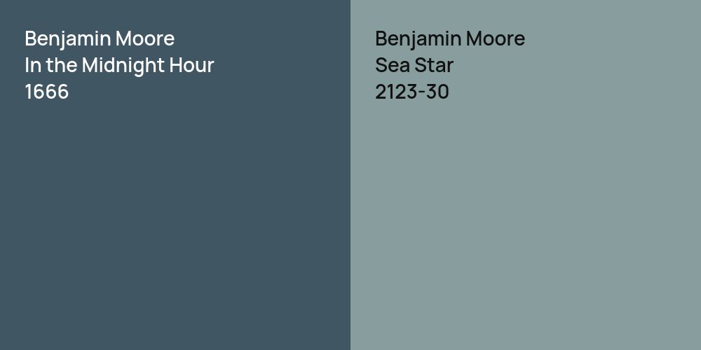 Benjamin Moore In the Midnight Hour vs. Benjamin Moore Sea Star