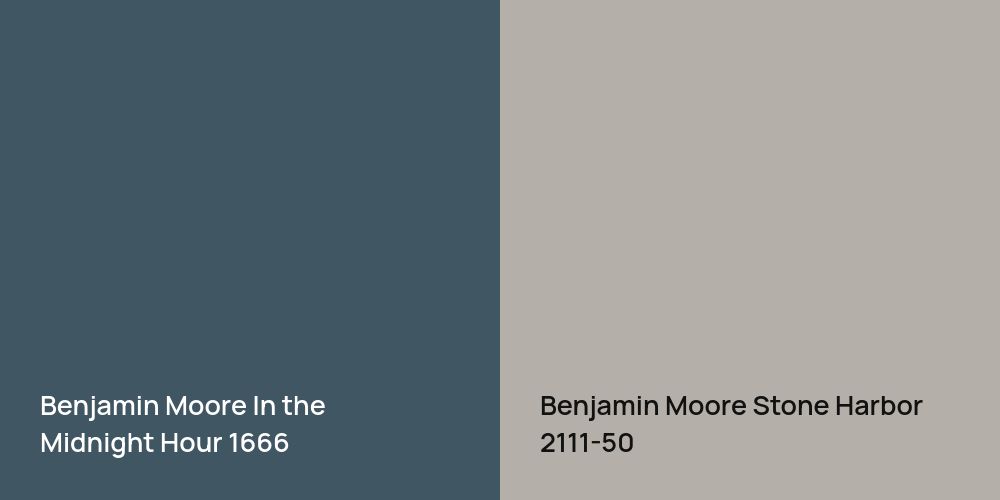 Benjamin Moore In the Midnight Hour vs. Benjamin Moore Stone Harbor