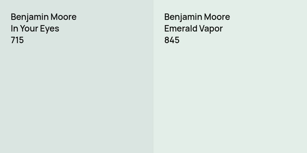 Benjamin Moore In Your Eyes vs. Benjamin Moore Emerald Vapor