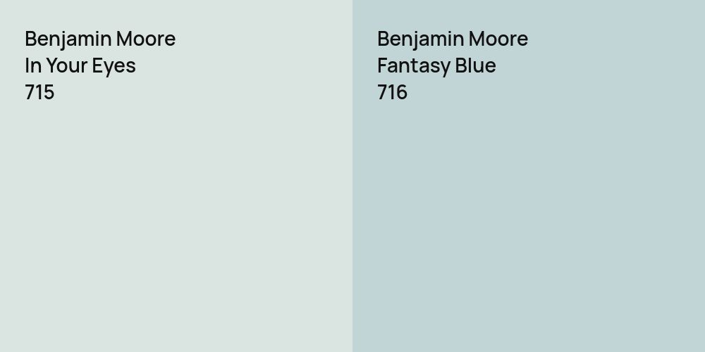 Benjamin Moore In Your Eyes vs. Benjamin Moore Fantasy Blue