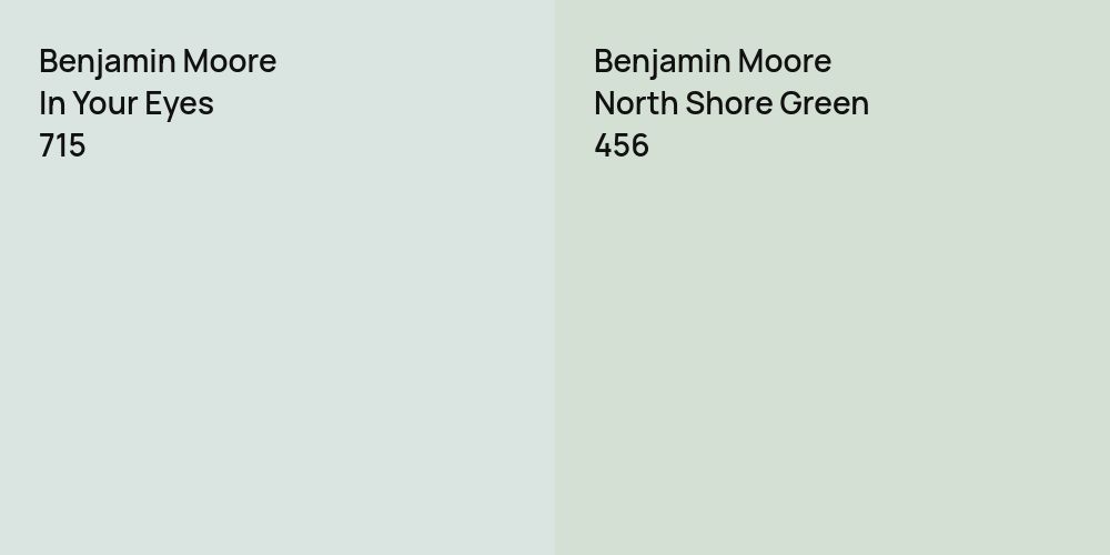 Benjamin Moore In Your Eyes vs. Benjamin Moore North Shore Green