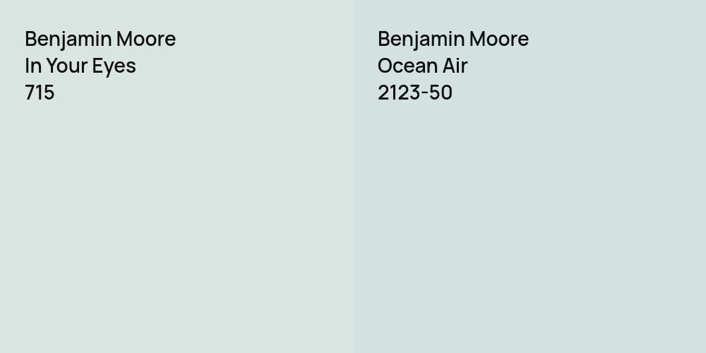 Benjamin Moore In Your Eyes vs. Benjamin Moore Ocean Air