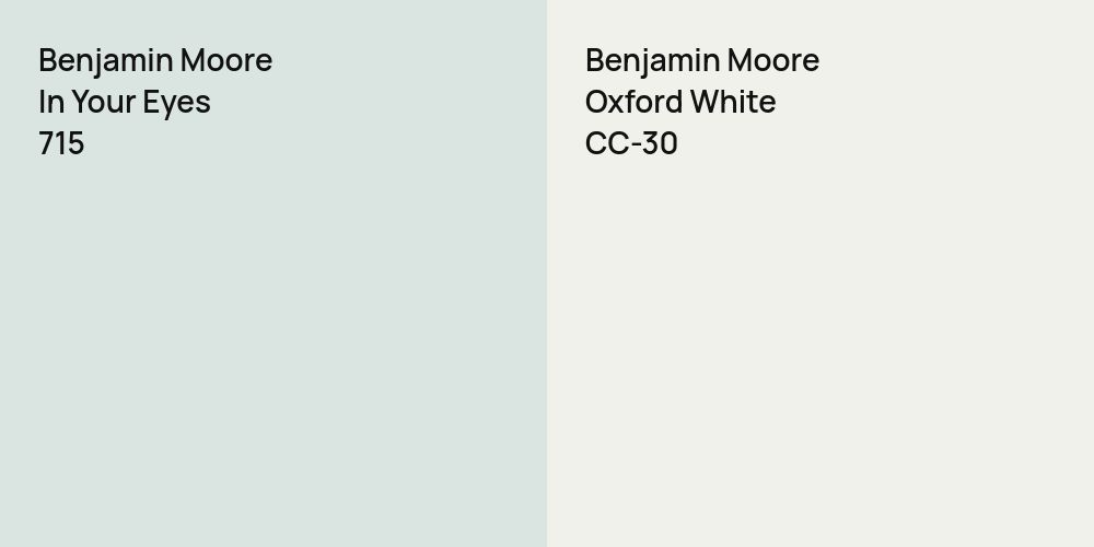 Benjamin Moore In Your Eyes vs. Benjamin Moore Oxford White