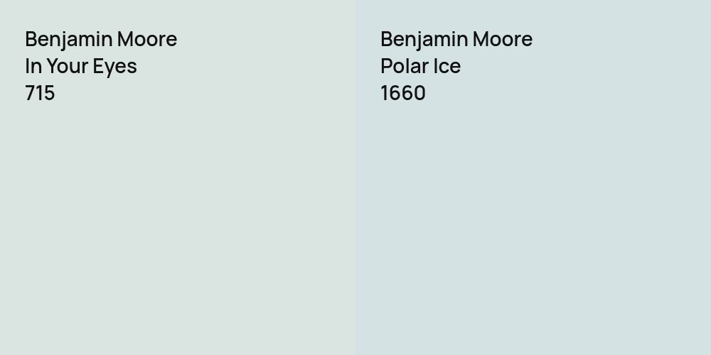 Benjamin Moore In Your Eyes vs. Benjamin Moore Polar Ice