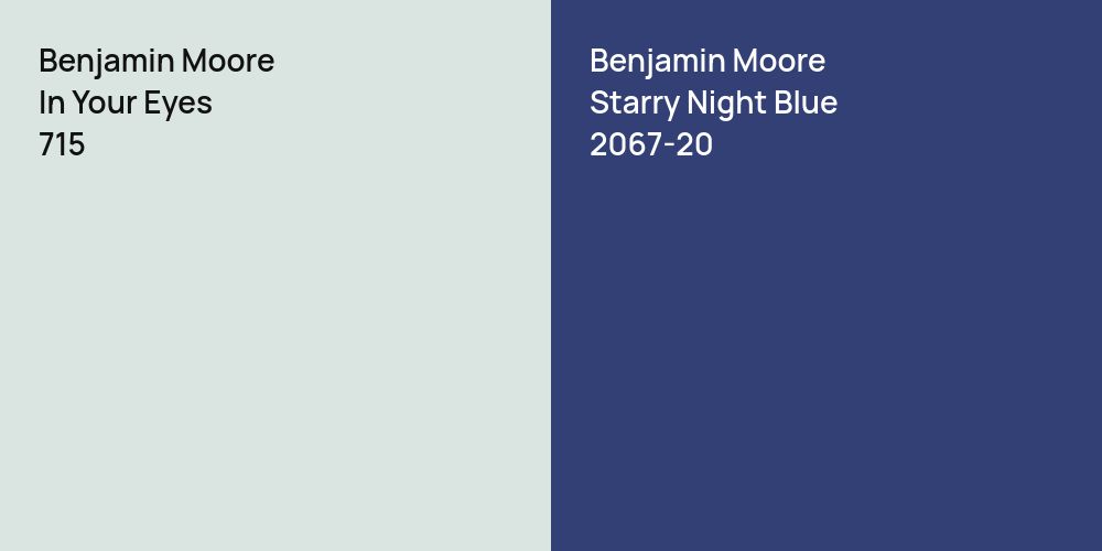 Benjamin Moore In Your Eyes vs. Benjamin Moore Starry Night Blue