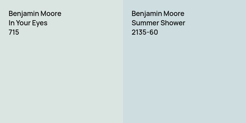 Benjamin Moore In Your Eyes vs. Benjamin Moore Summer Shower