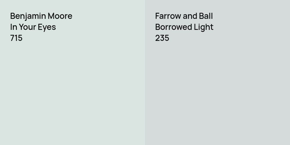 Benjamin Moore In Your Eyes vs. Farrow and Ball Borrowed Light