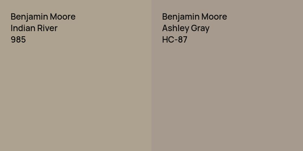 Benjamin Moore Indian River vs. Benjamin Moore Ashley Gray