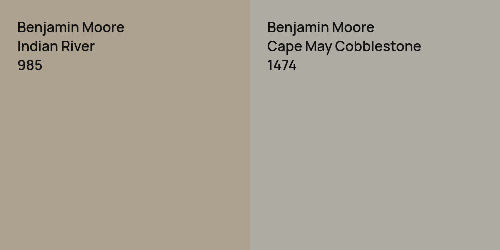 Benjamin Moore Indian River vs. Benjamin Moore Cape May Cobblestone