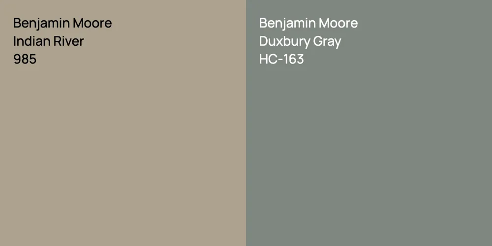 Benjamin Moore Indian River vs. Benjamin Moore Duxbury Gray