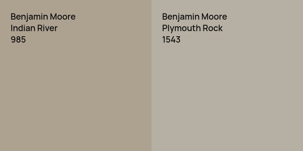 Benjamin Moore Indian River vs. Benjamin Moore Plymouth Rock