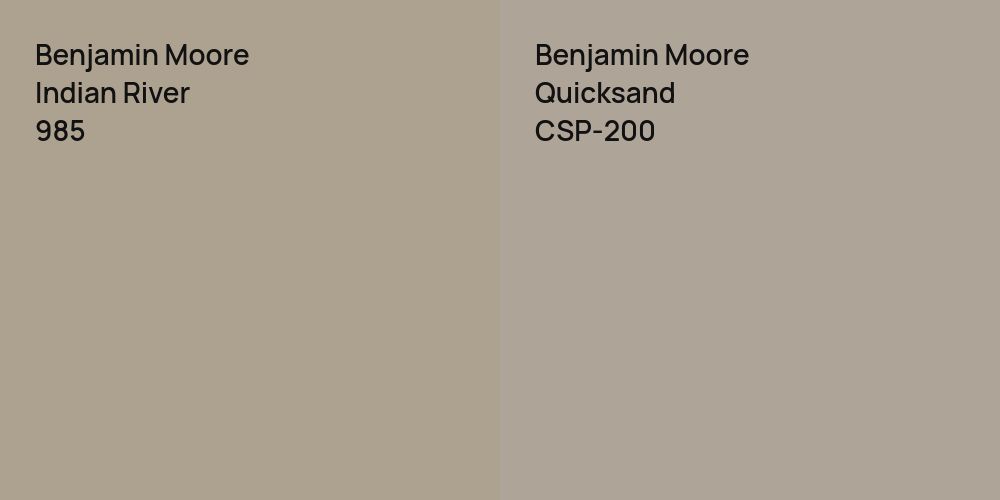 Benjamin Moore Indian River vs. Benjamin Moore Quicksand