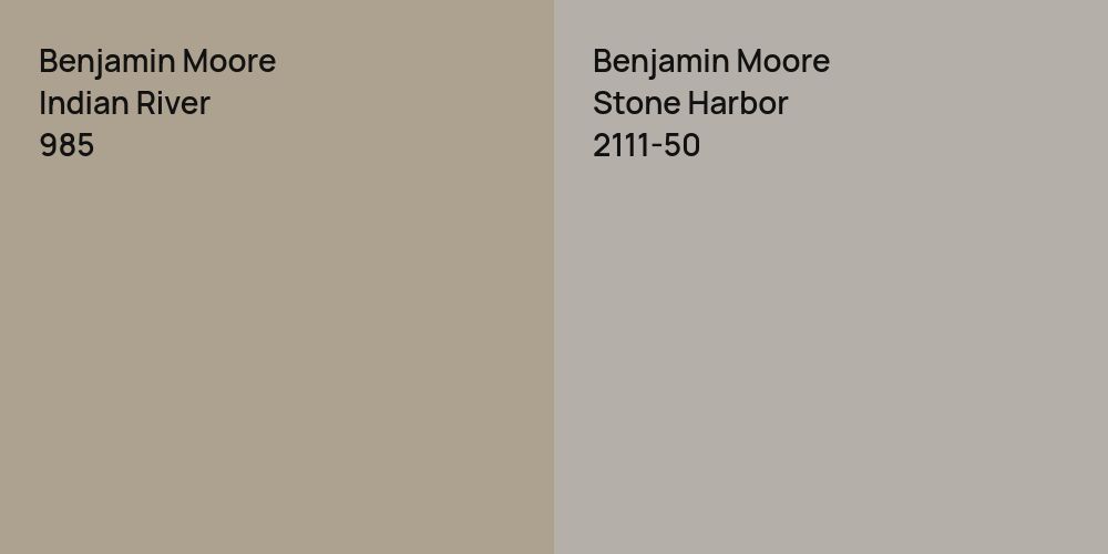 Benjamin Moore Indian River vs. Benjamin Moore Stone Harbor