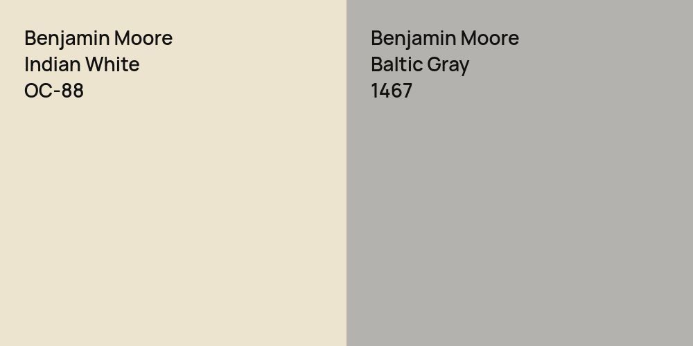 Benjamin Moore Indian White vs. Benjamin Moore Baltic Gray