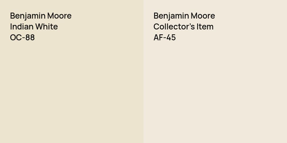 Benjamin Moore Indian White vs. Benjamin Moore Collector's Item