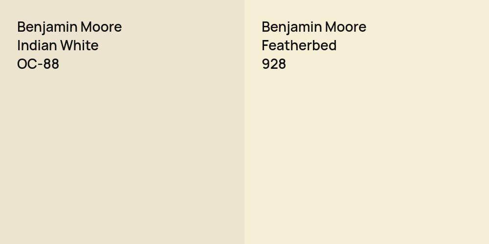 Benjamin Moore Indian White vs. Benjamin Moore Featherbed