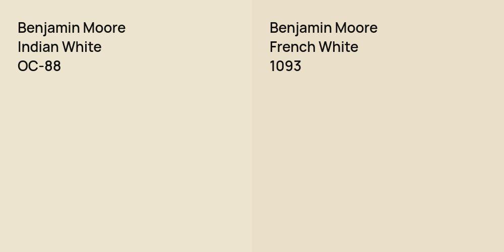 Benjamin Moore Indian White vs. Benjamin Moore French White