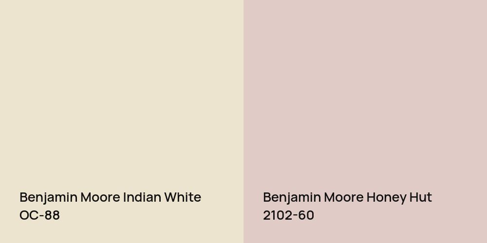 Benjamin Moore Indian White vs. Benjamin Moore Honey Hut