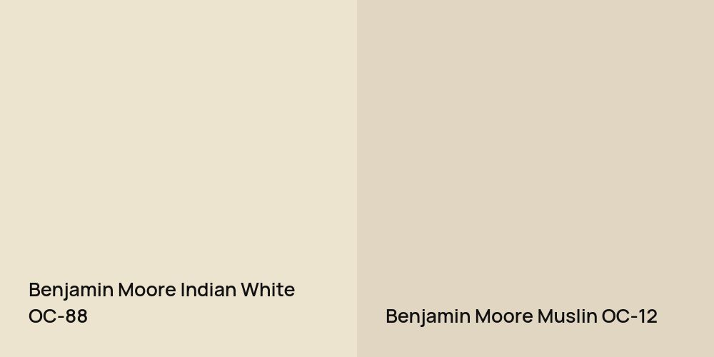 Benjamin Moore Indian White vs. Benjamin Moore Muslin