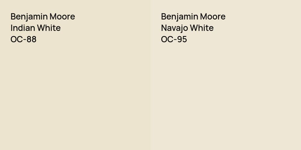 Benjamin Moore Indian White vs. Benjamin Moore Navajo White