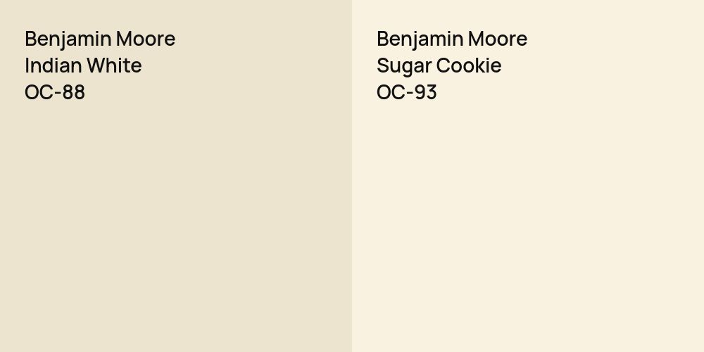 Benjamin Moore Indian White vs. Benjamin Moore Sugar Cookie