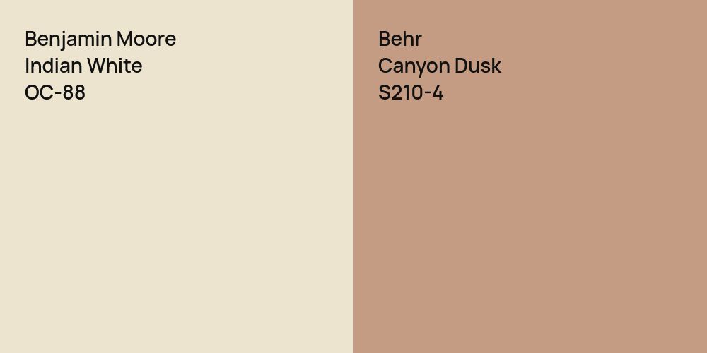 Benjamin Moore Indian White vs. Behr Canyon Dusk