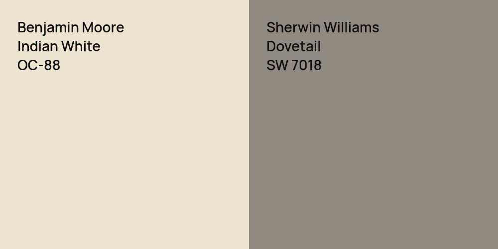 Benjamin Moore Indian White vs. Sherwin Williams Dovetail