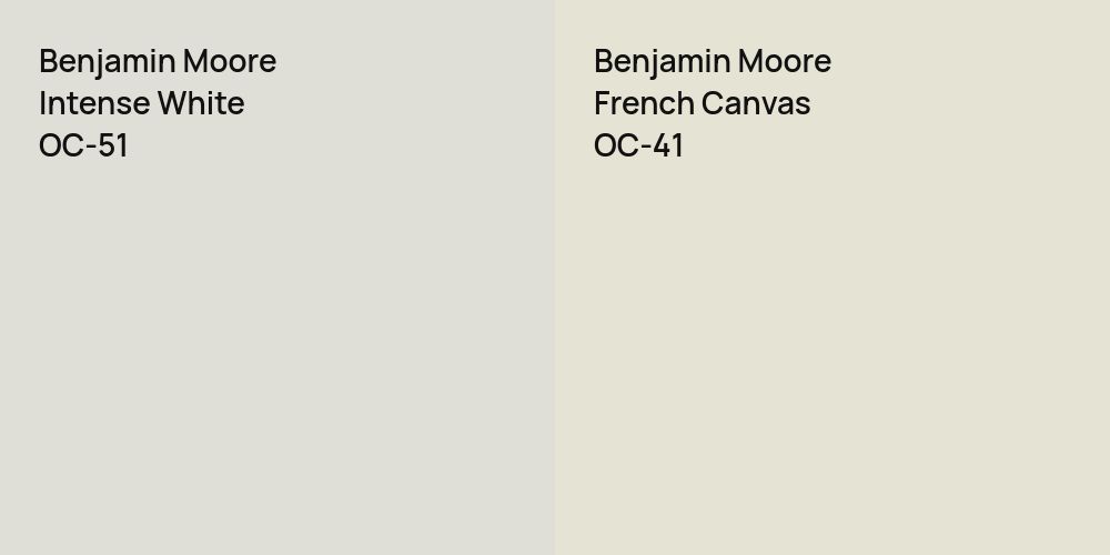 Benjamin Moore Intense White vs. Benjamin Moore French Canvas