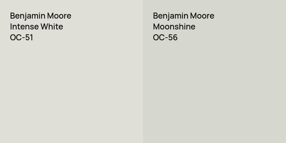 Benjamin Moore Intense White vs. Benjamin Moore Moonshine