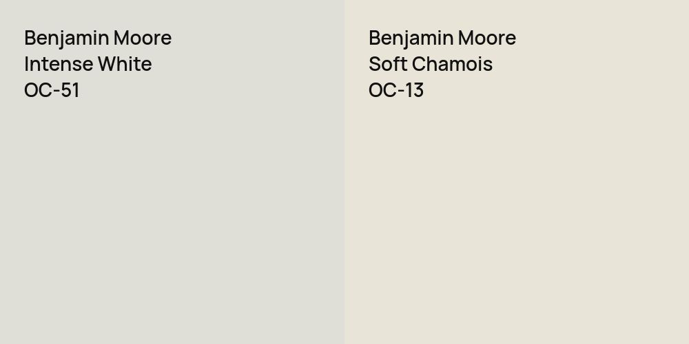 Benjamin Moore Intense White vs. Benjamin Moore Soft Chamois